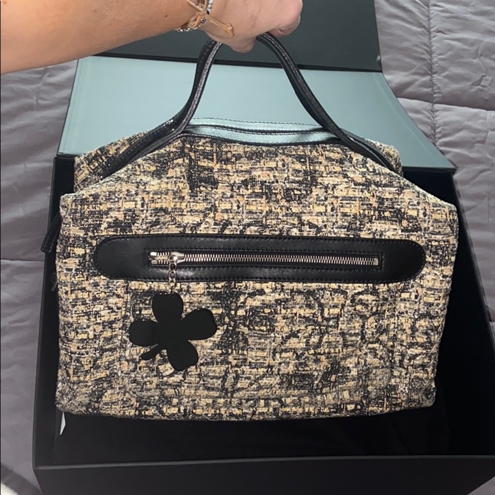 Chanel lucky clover tweed bowler bag